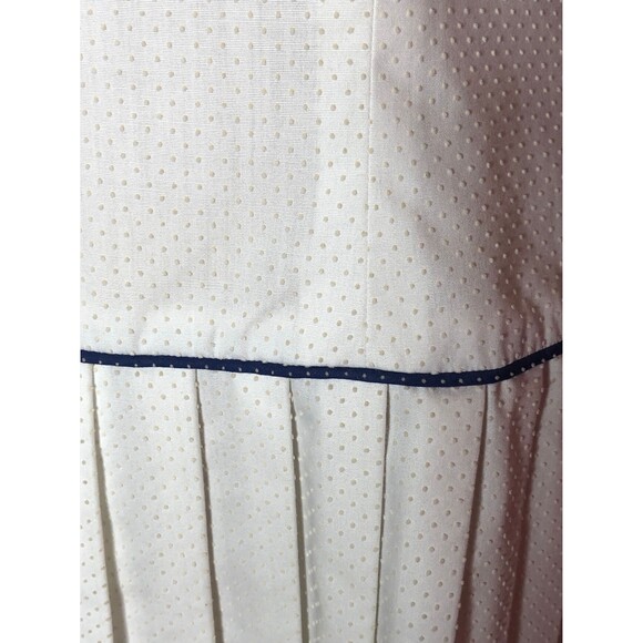 1960s-1970s SAKS FIFTH AVE. Swiss Dot Drop Waist Pleated Tennis Mini Dress. L-XL - Picture 5 of 9